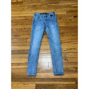 True Religion Womens Jennie Curvy Mid Rise Skinny Jeans Sz 26 Blue Stretch Denim